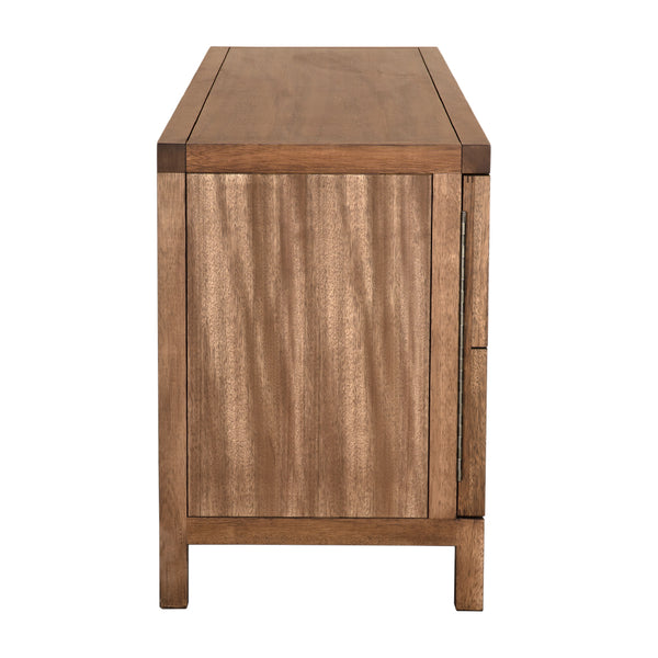 Quadrant Geometric 4 Door Walnut Veneer Sideboard Modern Storage for Dining Rooms