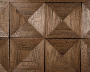 Quadrant Geometric 4 Door Walnut Veneer Sideboard Modern Storage for Dining Rooms