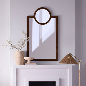 Jamie Young Co. Keystone Hide Wall Mirror With Saddle Hair-On-Hide Frame, Art Deco Full-Length Statement Mirror 62"H x 36"W x 1.5"D 6KEYS-MISA