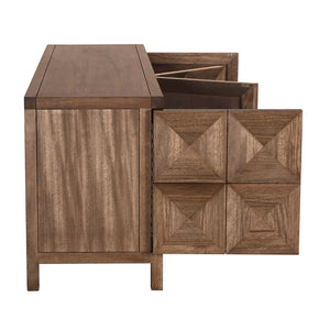 Quadrant Geometric 4 Door Walnut Veneer Sideboard Modern Storage for Dining Rooms