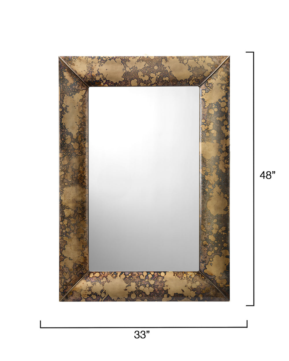 Jamie Young Co. Empire Hand-Forged Iron Rectangle Wall Mirror With Acid-Wash Patina, 48"H X 33"W, Versatile Focal Piece 6EMPI-MIAW