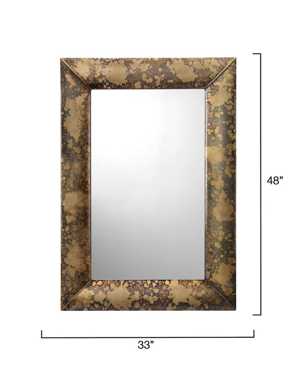 Jamie Young Co. Empire Hand-Forged Iron Rectangle Wall Mirror With Acid-Wash Patina, 48"H X 33"W, Versatile Focal Piece 6EMPI-MIAW