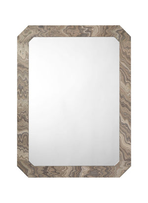 Jamie Young Co. Ravine Wood Wall Mirror Sand Grey – 3X4ft Neutral Layered Veneer Frame, Vertical/Horizontal Mounting 6RAVI-MISA