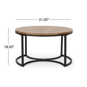 English Elm Christopher Knight Home® - COFFEE Modern Industrial Nesting Table Set — Wire‑Brushed Firwood Tops with Sturdy Iron Frame Durable Style Black 67141.00ANTBLK