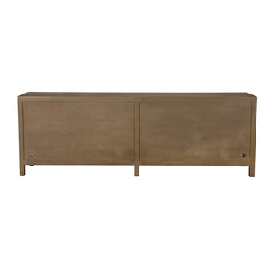 Quadrant Geometric Four Door Sideboard in Sculptural Walnut Veneer for Modern Dining Rooms
