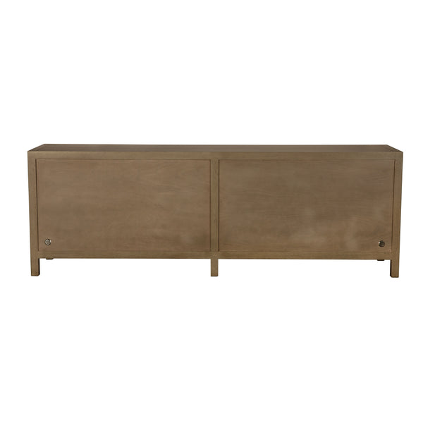 Quadrant Geometric Four Door Sideboard in Sculptural Walnut Veneer for Modern Dining Rooms