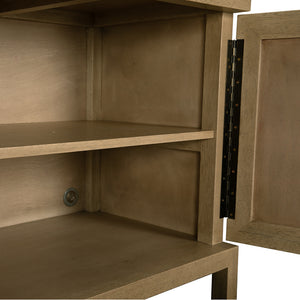 Quadrant Geometric Four Door Sideboard in Sculptural Walnut Veneer for Modern Dining Rooms