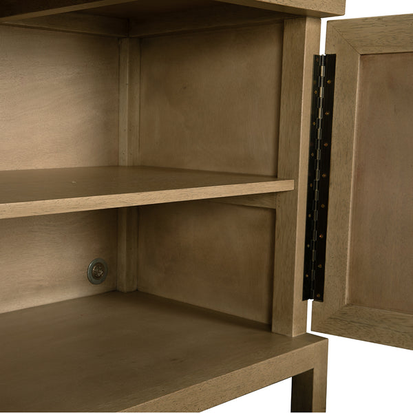 Quadrant Geometric Four Door Sideboard in Sculptural Walnut Veneer for Modern Dining Rooms