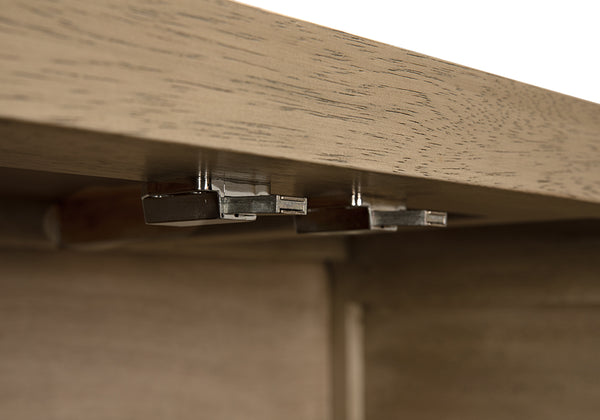 Quadrant Geometric Four Door Sideboard in Sculptural Walnut Veneer for Modern Dining Rooms