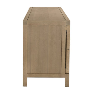 Quadrant Geometric Four Door Sideboard in Sculptural Walnut Veneer for Modern Dining Rooms