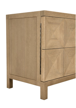 Quadrant Geometric Four Door Sideboard in Sculptural Walnut Veneer for Modern Dining Rooms