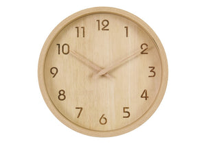 Monarch Specialties Clocks, 12" Round Wall Clock With Wood-Look Face And Silent Quartz Movement For Quiet Rooms (12") BROWN,NATURAL I 9120