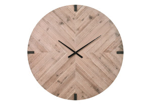 Monarch Specialties Clocks, Oversized 30" Round Wall Clock With Wood-Look Face, Silent Quartz Movement & Led Glow Remote Controlled BROWN,BLACK I 9037