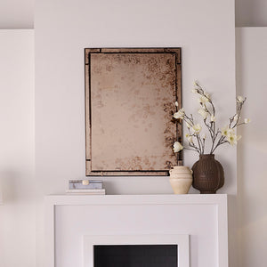 Jamie Young Co. Versailles Handcrafted Antiqued Glass Wall Mirror With Beveled Panels Brown Patina, 48"H X 36"W 6VERS-MIAG
