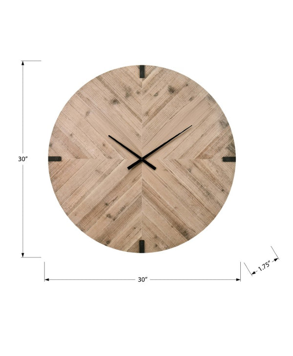 Monarch Specialties Clocks, Oversized 30" Round Wall Clock With Wood-Look Face, Silent Quartz Movement & Led Glow Remote Controlled BROWN,BLACK I 9037