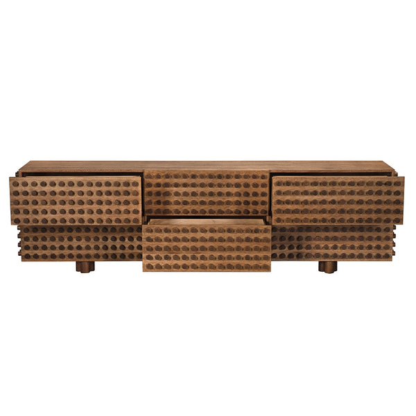 Haruko Oversized Walnut Veneer Sideboard for Dining Entryway or Living Room Storage