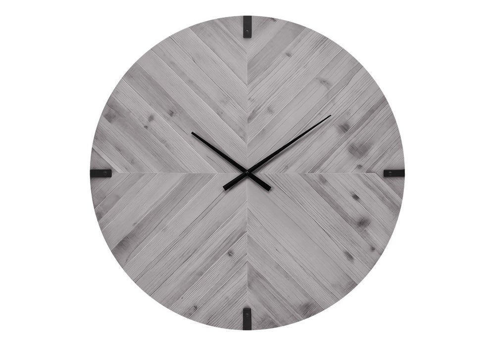 Monarch Specialties Clocks, 30" Round Oversized Wall Clock With Led Halo, Silent Quartz, Remote-Controlled Accent Light GREY,BLACK I 9038