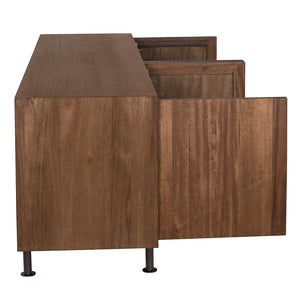 Lionell Solid Walnut Sideboard with Iron Base for Modern Dining and Living Spaces