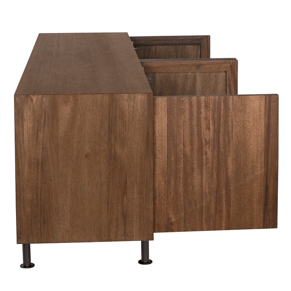 Lionell Solid Walnut Sideboard with Iron Base for Modern Dining and Living Spaces