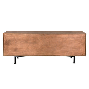 Lionell Solid Walnut Sideboard with Iron Base for Modern Dining and Living Spaces