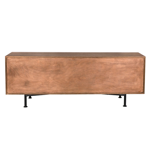 Lionell Solid Walnut Sideboard with Iron Base for Modern Dining and Living Spaces