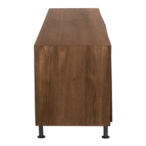 Lionell Solid Walnut Sideboard with Iron Base for Modern Dining and Living Spaces