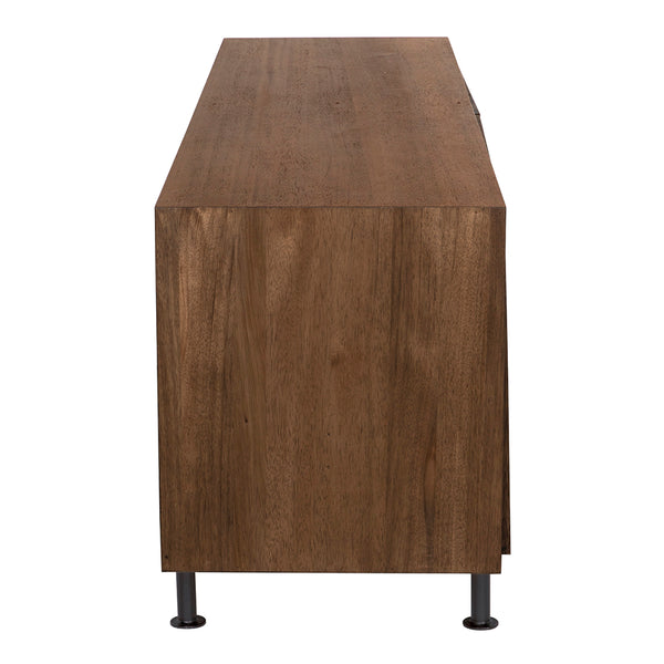 Lionell Solid Walnut Sideboard with Iron Base for Modern Dining and Living Spaces