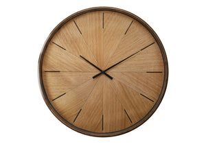 Monarch Specialties Clocks, 30" Oversized Round Wall Clock With Wood-Look Dial, Silent Quartz Movement, Modern Decor BROWN,BLACK I 9022