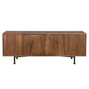 Lionell Solid Walnut Sideboard with Iron Base for Modern Dining and Living Spaces