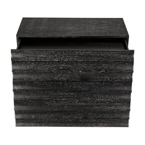Frederico Four Drawer Console in Cerused Walnut Brutalist Sculptural Entryway Cabinet