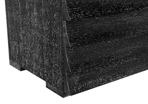 Frederico Four Drawer Console in Cerused Walnut Brutalist Sculptural Entryway Cabinet