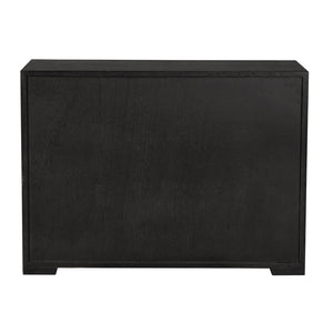 Frederico Four Drawer Console in Cerused Walnut Brutalist Sculptural Entryway Cabinet