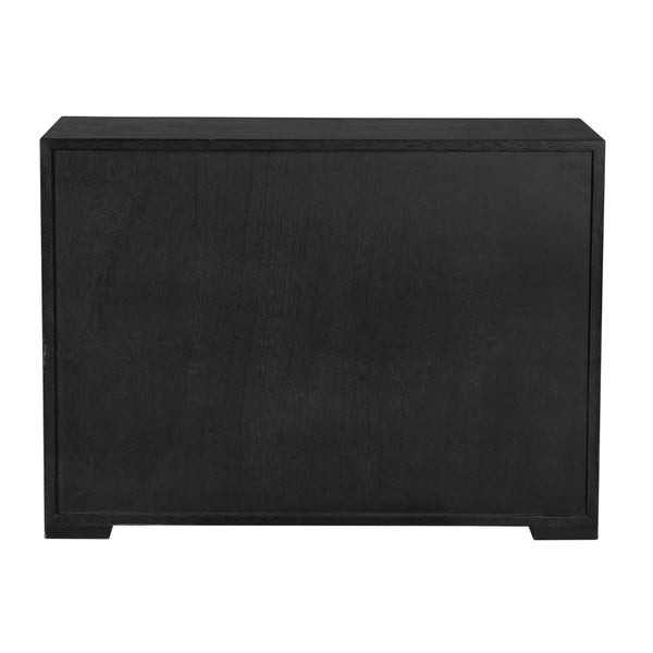 Frederico Four Drawer Console in Cerused Walnut Brutalist Sculptural Entryway Cabinet