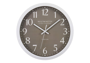 Monarch Specialties Clocks, Sleek 12" Round Wall Clock With Dark Bronze Dial, Silent Quartz Movement, Modern Accent BROWN,WHITE I 9115