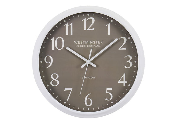 Monarch Specialties Clocks, Sleek 12" Round Wall Clock With Dark Bronze Dial, Silent Quartz Movement, Modern Accent BROWN,WHITE I 9115