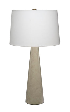 Jamie Young Co. Alps Metal Table Lamp Warm Grey — Hand-Rubbed Steel Base, Off-White Linen Shade, Mid-Century Modern Accent 9ALPSTLGREY