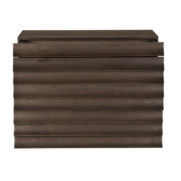 Frederico Fluted Walnut Console Table with Four Drawers for Entryway or Living Room