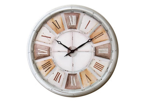 Monarch Specialties Clocks, 30" Oversized Transitional Wall Clock With Antique-Inspired Dial, Quiet Quartz Movement WHITE,BLACK,BROWN,NATURAL I 9036