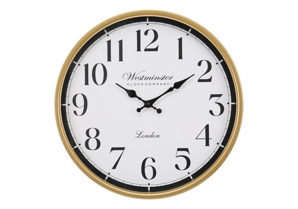 Monarch Specialties Clocks, 16" Round Wall Clock With Antique Metallic Frame, Silent Quartz Movement, Easy-Read Dial GOLD,BLACK,WHITE I 9088