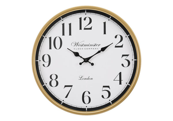 Monarch Specialties Clocks, 16" Round Wall Clock With Antique Metallic Frame, Silent Quartz Movement, Easy-Read Dial GOLD,BLACK,WHITE I 9088