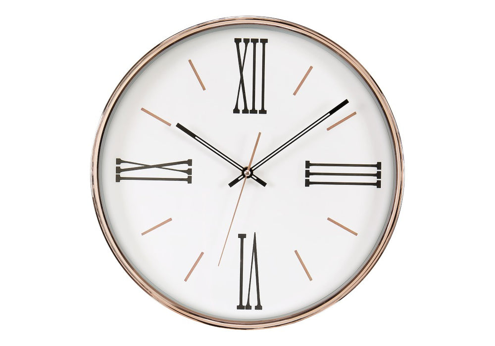 Monarch Specialties Clocks, 14" Round Wall Clock With Luminous Metal Frame, Roman Numerals, Silent Quartz Movement GOLD,BLACK,WHITE I 9094