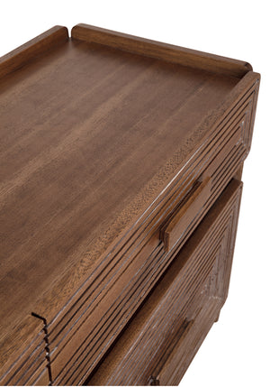 Savino Sideboard Four Drawer Walnut Veneer Buffet for Dining or Living Spaces