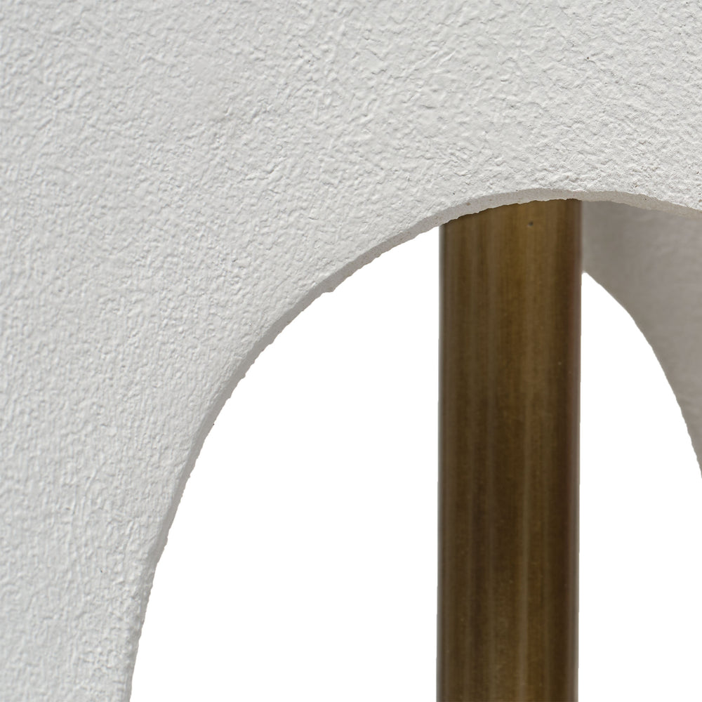 Jamie Young Co. Swan Sculptural Table Lamp In White Resin With Linen Shade, Antique Brass Accents & Acrylic Base 9SWANTLWH
