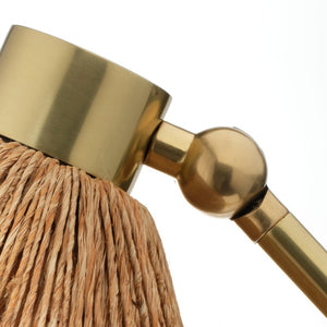 Jamie Young Co. Fitzgerald Abaca Rope Table Lamp With Brushed Brass Base, Jute Cone Shade — Coastal Warmth & Texture 9FITZGERTLNA