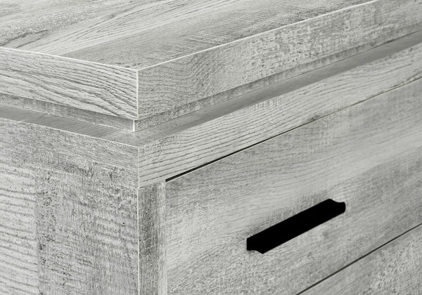 Monarch Specialties Computer L-Shaped Corner Desk With Reclaimed Wood-Look Laminate, Reversible Setup & Storage Drawers GREY I 7421