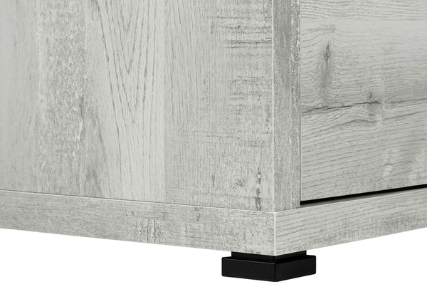 Monarch Specialties Computer L-Shaped Corner Desk With Reclaimed Wood-Look Laminate, Reversible Setup & Storage Drawers GREY I 7421