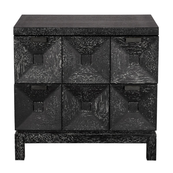 Musashi Sculptural Walnut Sideboard with Faceted Drawers for Modern Entryway Decor