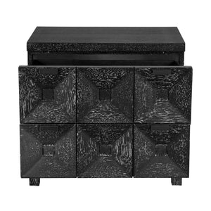 Musashi Sculptural Walnut Sideboard with Faceted Drawers for Modern Entryway Decor
