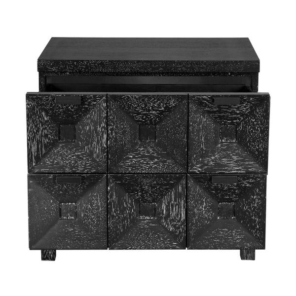 Musashi Sculptural Walnut Sideboard with Faceted Drawers for Modern Entryway Decor