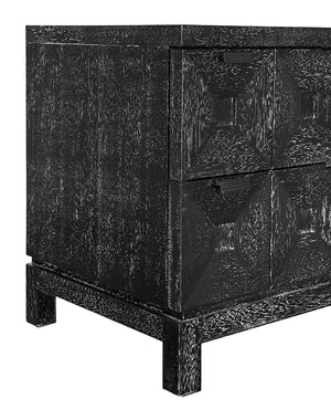 Musashi Sculptural Walnut Sideboard with Faceted Drawers for Modern Entryway Decor